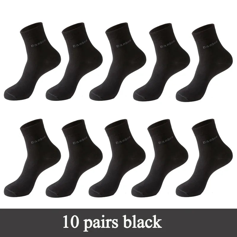 10 Pairs / Lot Bamboo Fiber Socks Men Casual Business