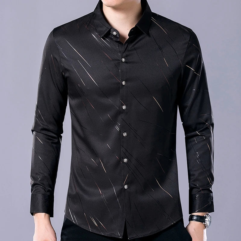 Casual Slim Fit Long Sleeve Men Shirt