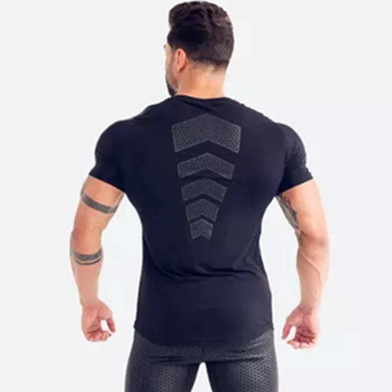 Compression Quick Dry T-Shirt Men  Workout Black Top