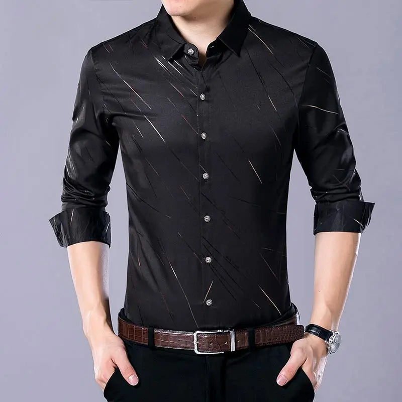 Casual Slim Fit Long Sleeve Men Shirt