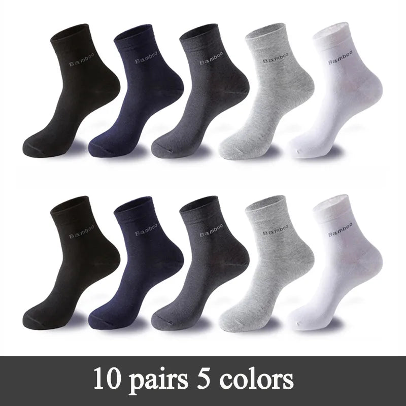 10 Pairs / Lot Bamboo Fiber Socks Men Casual Business