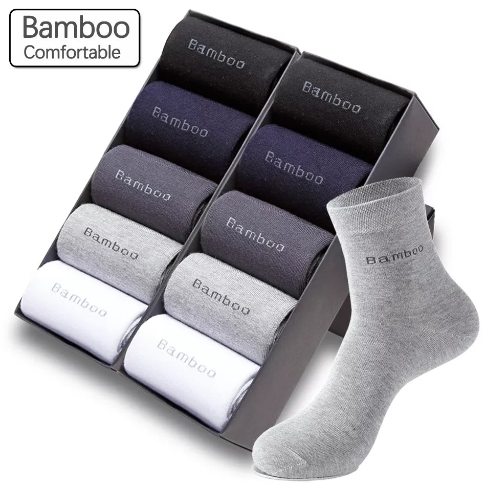 10 Pairs / Lot Bamboo Fiber Socks Men Casual Business