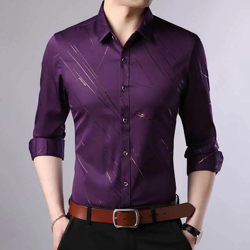Casual Slim Fit Long Sleeve Men Shirt