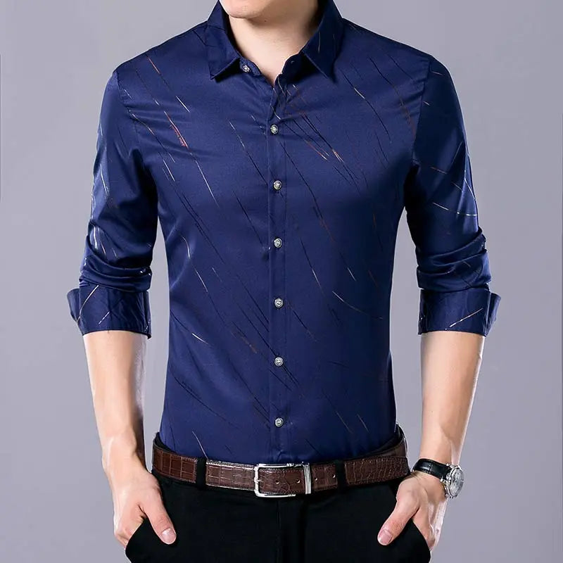 Casual Slim Fit Long Sleeve Men Shirt