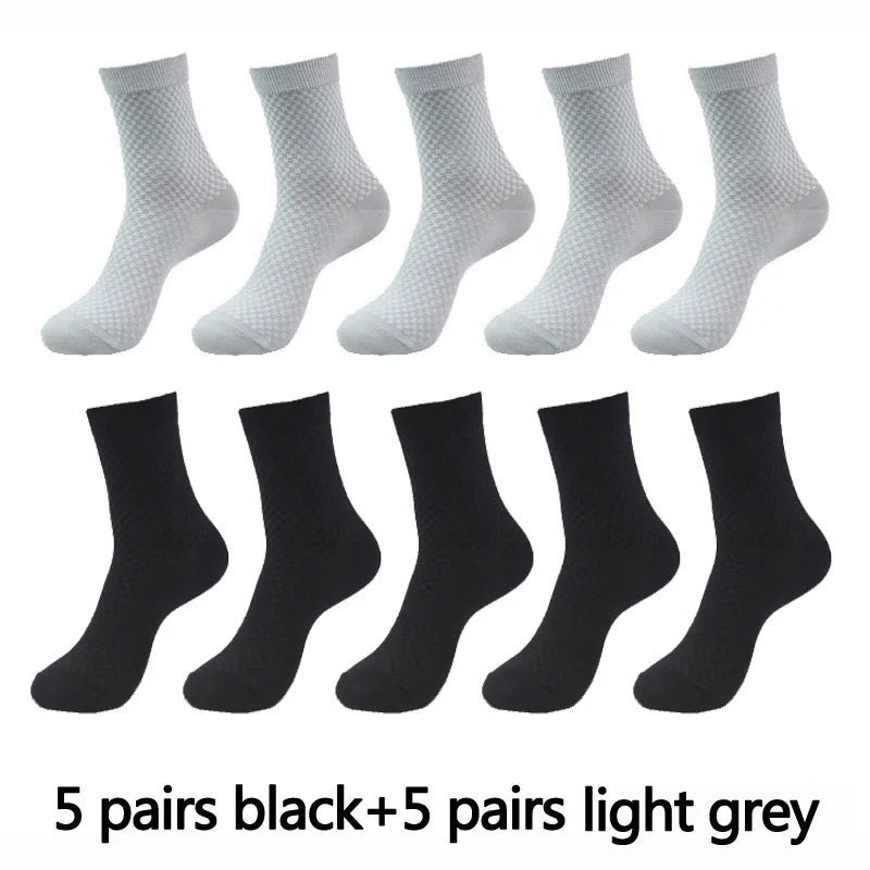 10 Pairs High Quality Bamboo Fiber Men's Socks Business