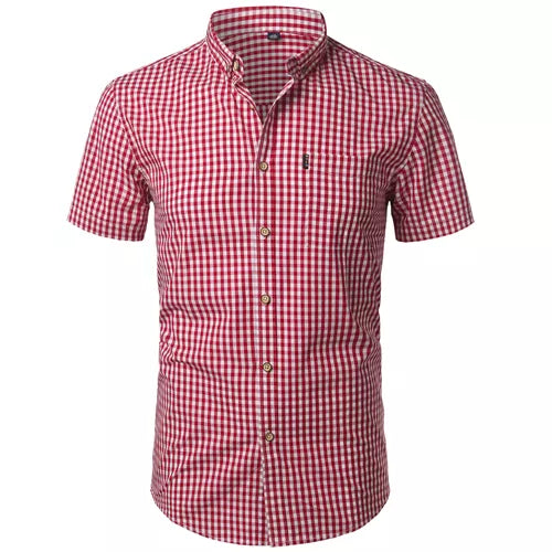 Mens Plaid Cotton Casual Dress Shirts Long Sleeve Button Down
