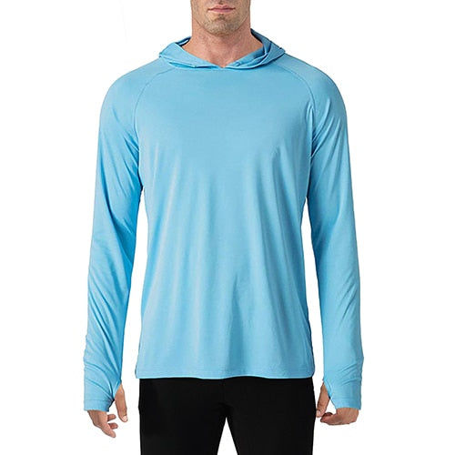 Sun Protection T-Shirts Men Long Sleeve Casual UV-Proof Hooded T-Shirts Breathable Lightweight Performance Hike tshirts-6
