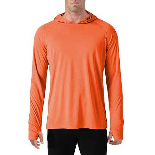 Sun Protection T-Shirts Men Long Sleeve Casual UV-Proof Hooded T-Shirts Breathable Lightweight Performance Hike tshirts-7