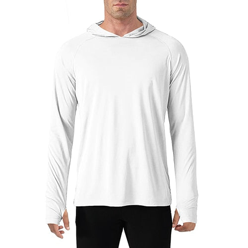 Sun Protection T-Shirts Men Long Sleeve Casual UV-Proof Hooded T-Shirts Breathable Lightweight Performance Hike tshirts-5