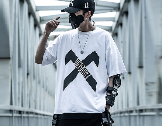 Hip Hop Streetwear T Shirt  Summer Patchwork Printed Tactica Harajuku Short Sleeve Oversized Mens T Shirts-0