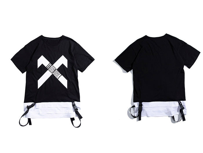 Hip Hop Streetwear T Shirt  Summer Patchwork Printed Tactica Harajuku Short Sleeve Oversized Mens T Shirts-3