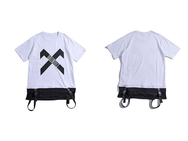 Hip Hop Streetwear T Shirt  Summer Patchwork Printed Tactica Harajuku Short Sleeve Oversized Mens T Shirts-5