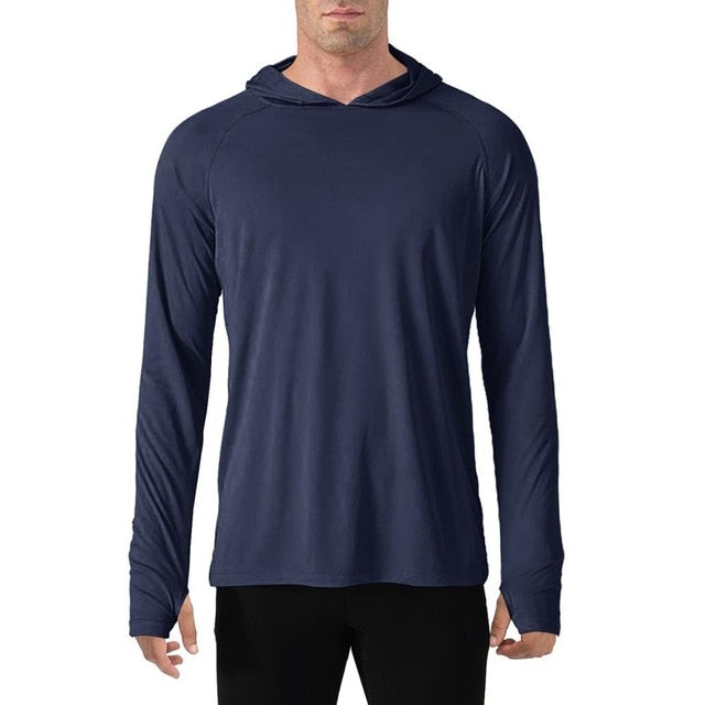 Sun Protection T-Shirts Men Long Sleeve Casual UV-Proof Hooded T-Shirts Breathable Lightweight Performance Hike tshirts-8