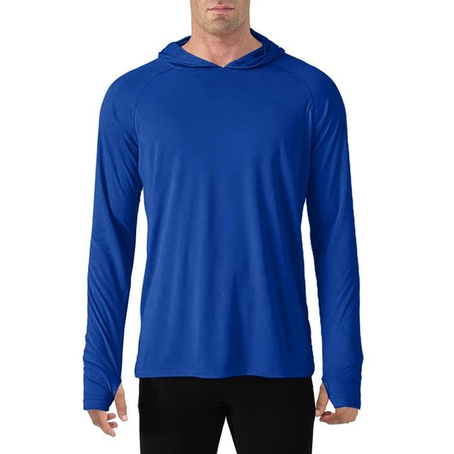Sun Protection T-Shirts Men Long Sleeve Casual UV-Proof Hooded T-Shirts Breathable Lightweight Performance Hike tshirts-10